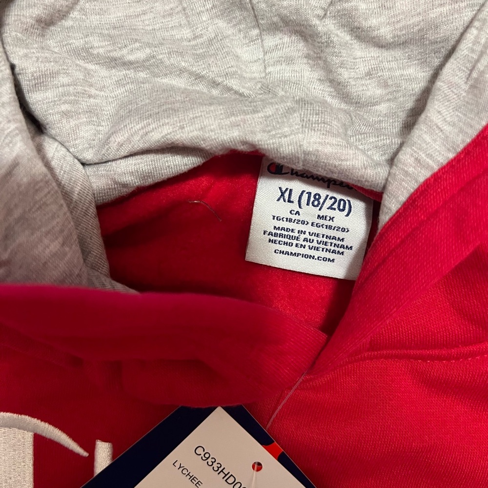 Champion Red Pullover Fleece Hoodie NWT - Picture 6 of 6